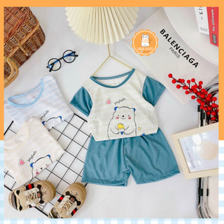 Đồ bộ cộc tay in hình chú gấu đáng yêu cho bé mặc ngày hè nhà Mimi Baby shop, MIMI11