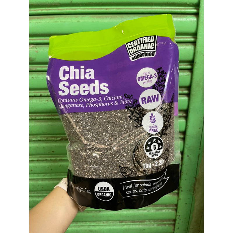 1KG hạt chia túi zip tím (Chia seeds)