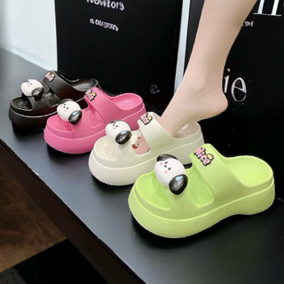  Dép bánh mỳ đế cao 6cm hình Cún cute Dép quai ngang nữ cao su EVA mềm đế đúc siêu êm HOT 2023 D7787 