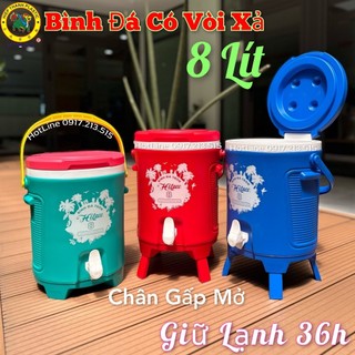 🌱 Bình Đá Giữ Nhiệt Hibox Tròn HiệpThành - Có Vòi Xã , Giữ nhiệt 36h 🌱