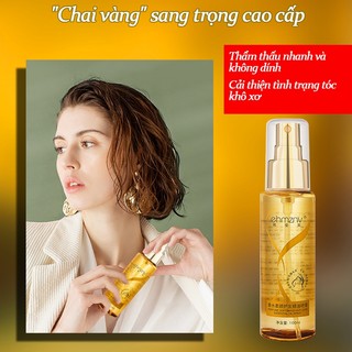 Tinh dầu chăm sóc tóc tinh chất dưỡng tóc chăm sóc tóc thích hợp tóc chẻ ngọn tóc rối uốn tóc nhuộm tóc chai vàng 100ml