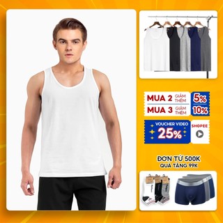 Bộ 3 áo ba lỗ nam cotton thoát nhiệt co giãn , mềm mịn khử mùi thoáng mát pigofashion ABL01 -04- nhiều màu