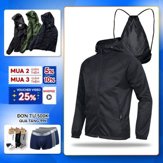 Áo khoác dù nam chống thấm có thể gấp thành balo nhỏ gọn SPMAKD902 - PigoFashion