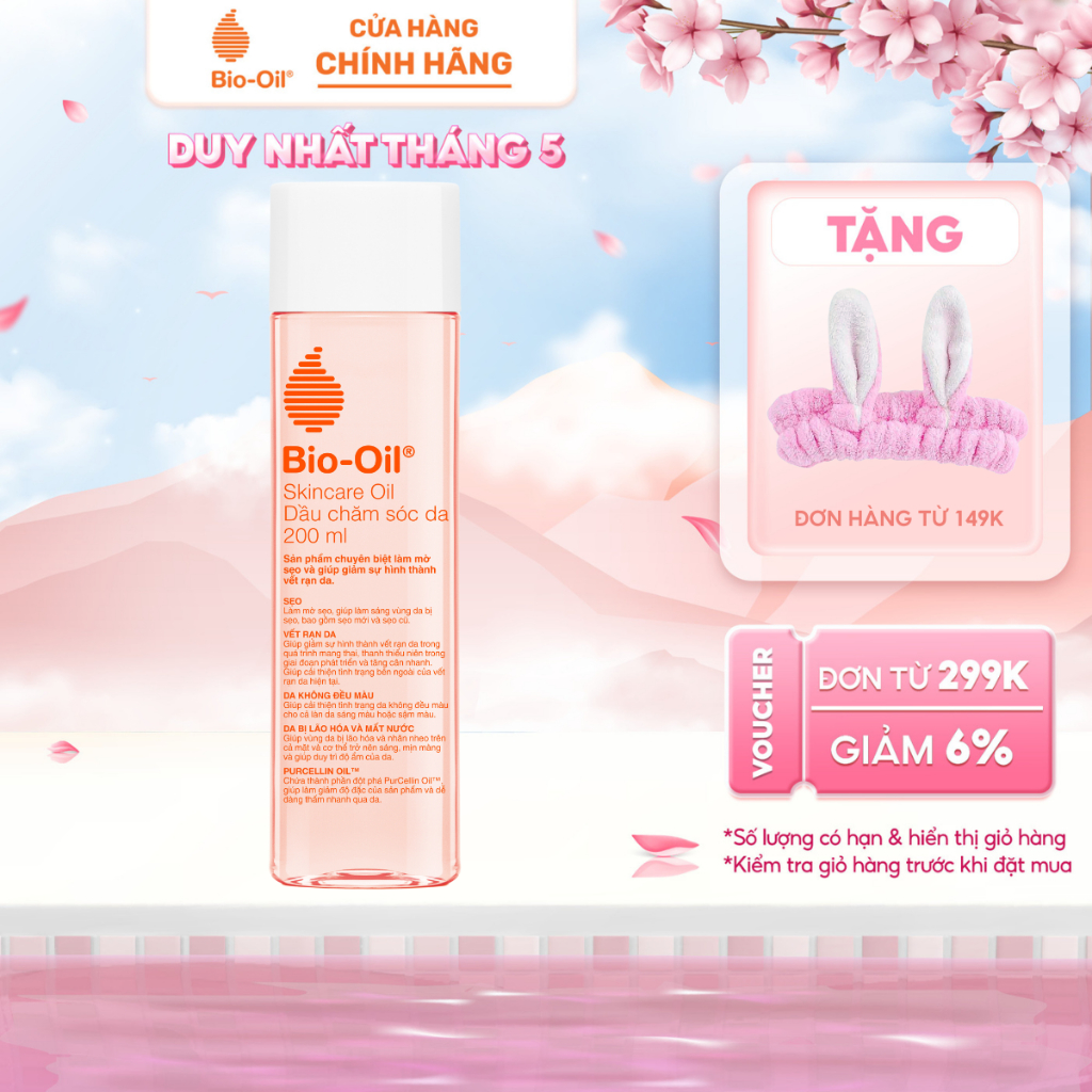 Dầu chăm sóc da giúp cải thiện rạn da, mờ sẹo và đều màu da BIO-OIL SKINCARE OIL (chai 200ml)