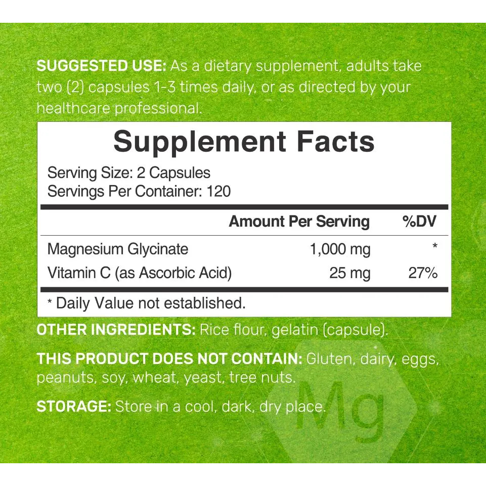 Deal Supplement Magnesium Glycinate 1000mg Với Vitamin C - Viên uống bổ sung Magie hỗ trợ cơ bắp