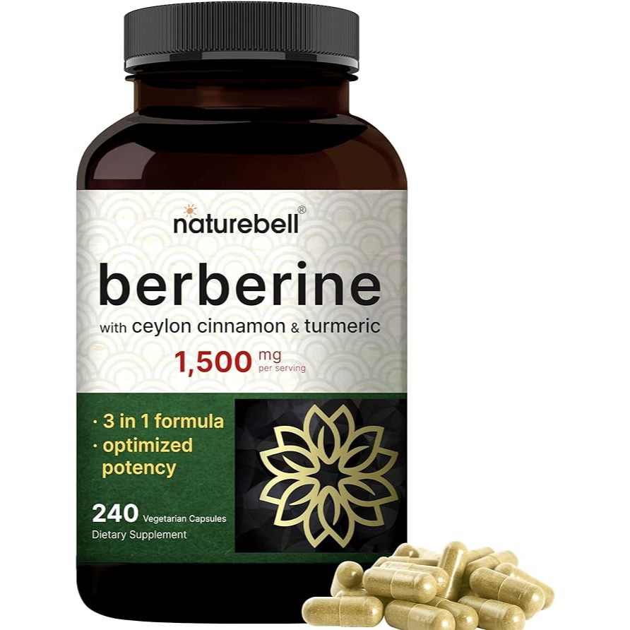 NatureBell Berberine 1500mg Viên Uống Hỗ Trợ Lượng Đường Trong Máu, Sức Khỏe Tim Mạch & Tiêu Hóa
