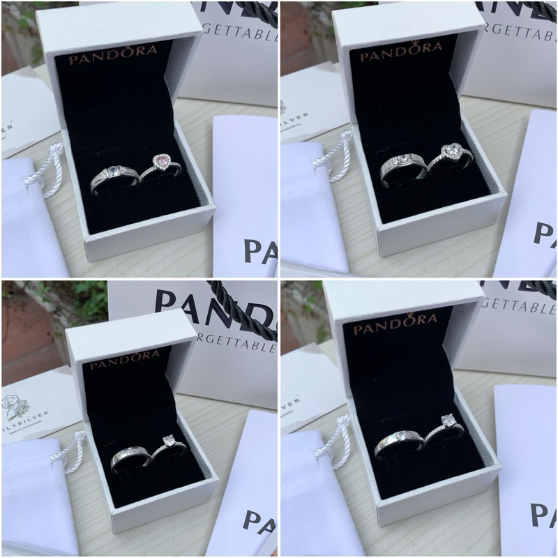 [Link số 2 - TẶNG CHỨNG CHỈ TÌNH YÊU] Các mẫu nhẫn đôi nam nữ thiết kế full box Pandora chất liệu bạc ta - Ceri Silve
