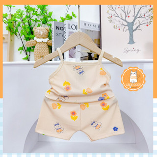 Đồ bộ hai dây cho bé gái mặc nhà kết hợp nhiều họa tiết đáng yêu, nhà Mimi Baby shop, MIMI24
