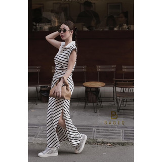 Váy cổ đức dáng dài nhún hông tkcc 𝐁𝐀𝐆𝐄𝐎