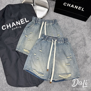 Quần jeans ngố rách cạp chun ống rộng hàng QCL1