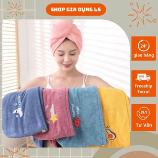 Khăn quấn ủ tóc lau khô siêu tốc,khăn lau khô tóc thấm hút tốt chất mềm mịn