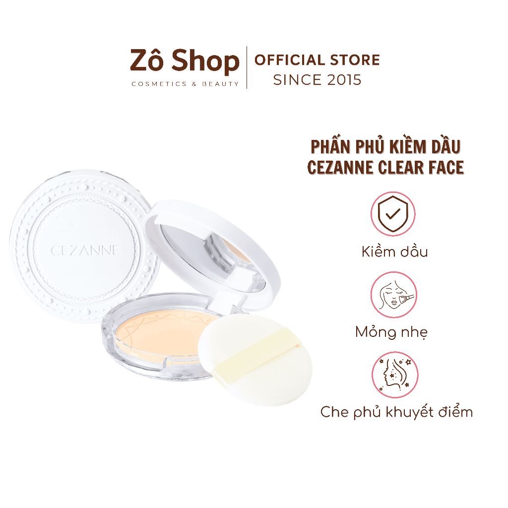 [Nhập khẩu] Phấn phủ kiềm dầu Cezanne UV Clear Face Powder 10g