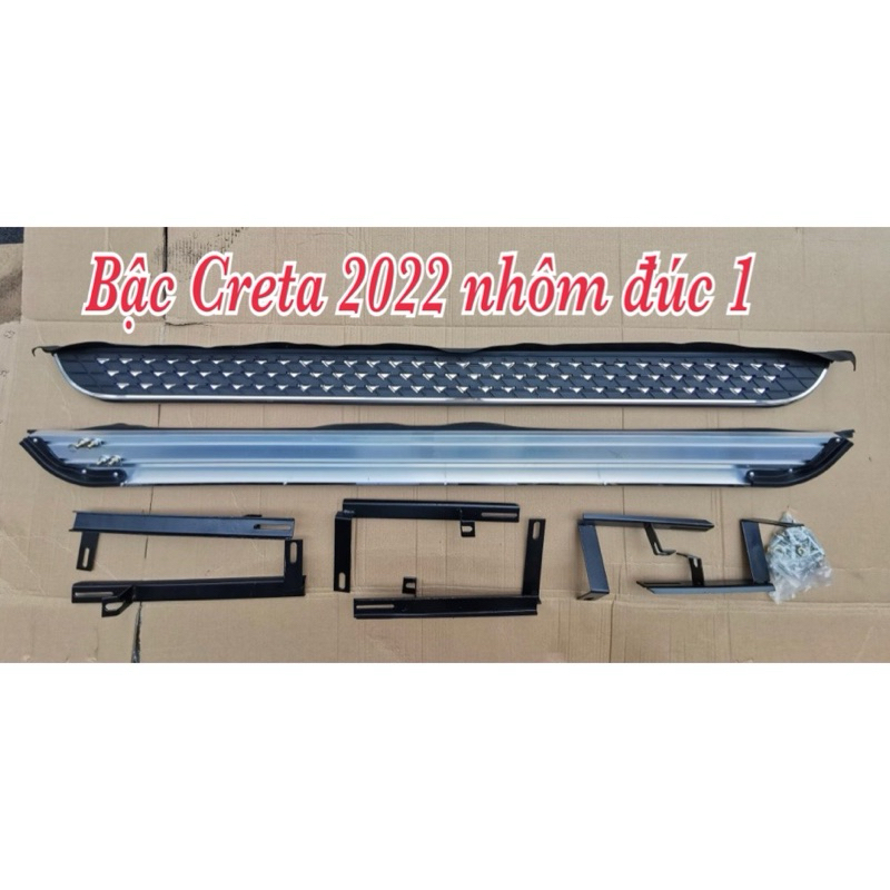 Bậc lên xuống, bệ bước chân theo xe Hyundai Creta 2022-2024 mẫu nhôm đúc 1.