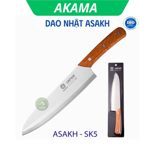 Dao thái thịt gọt hoa quả ASAKH - Chuẩn dao Nhật Bản thép SK5, chuôi cán gỗ ép 3 đinh tán