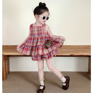 Bộ quần áo bé gái- bộ đồ kẻ bé gái 2 dây quần bom cho bé từ 1 tuổi đến 5 tuổi