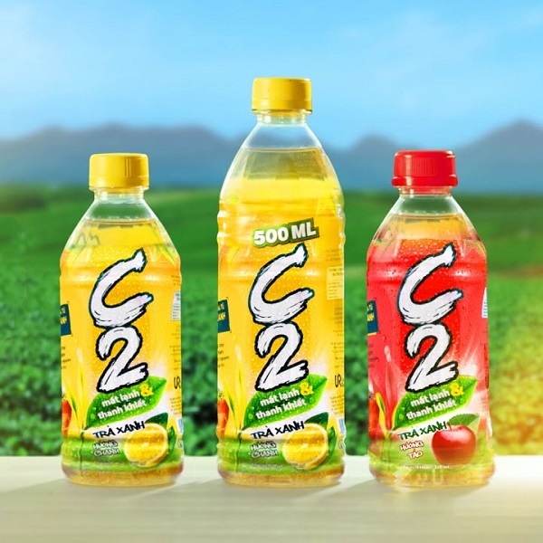 [Lốc 6 chai] Trà xanh C2  Vị trà xanh hương chanh 355ML.