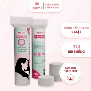  Bông tẩy trang GUMI cao cấp túi dài 150 miếng và túi vuông 222 miếng 100% cotton tự nhiên mềm mịn 