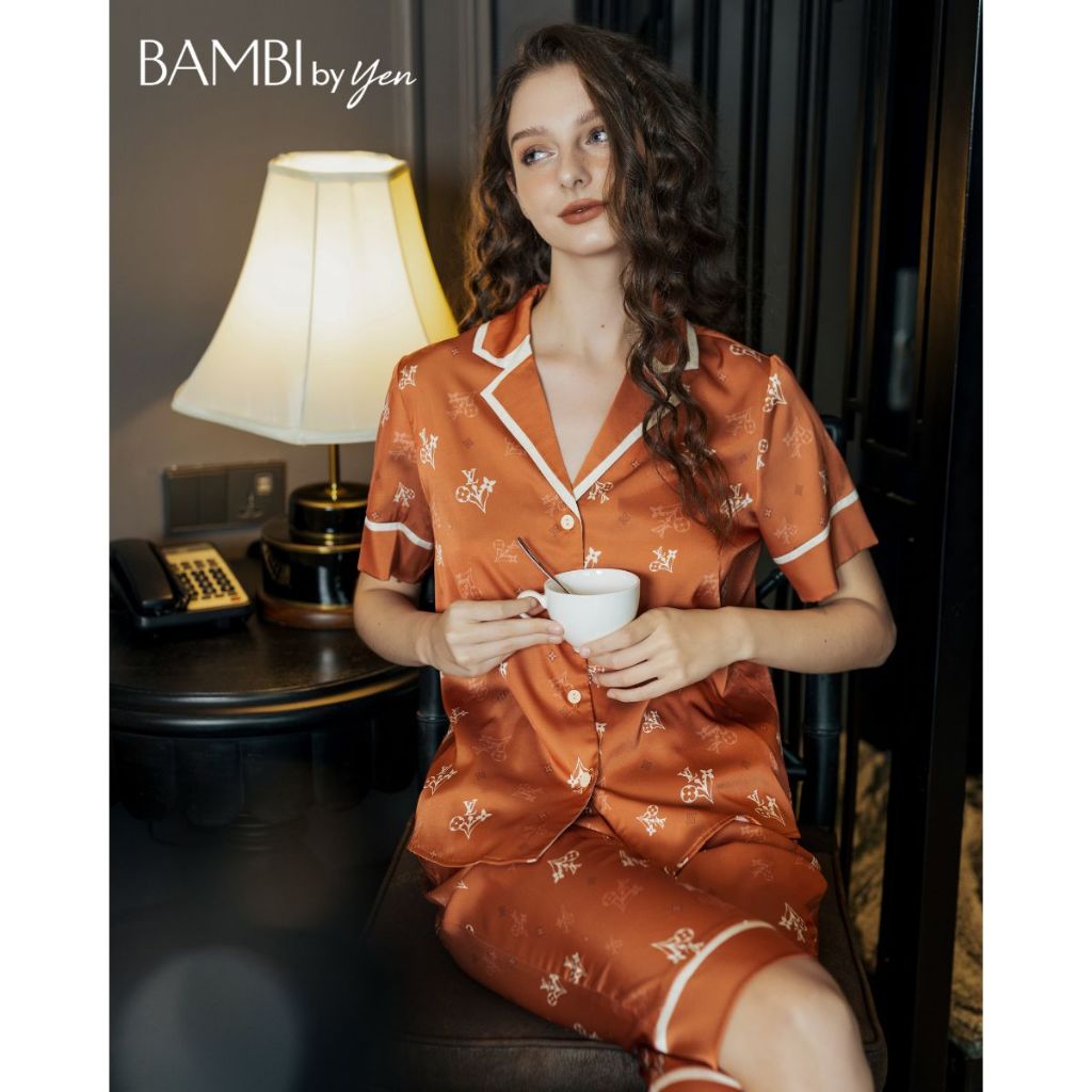 BỘ NGỦ NỮ CHÍNH HÃNG BAMBI - Set Pijama Luxuria – 1192 lv hoa
