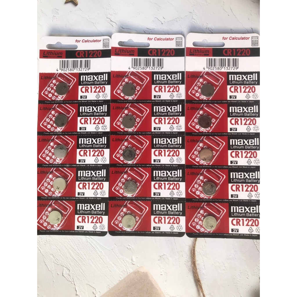 [HỎA TỐC HCM] Pin 1220 Maxell CR1220 1 vỉ 5 viên. Dùng cho Cmos, thiết bị điện tử, đồng hồ, đồ chơi,