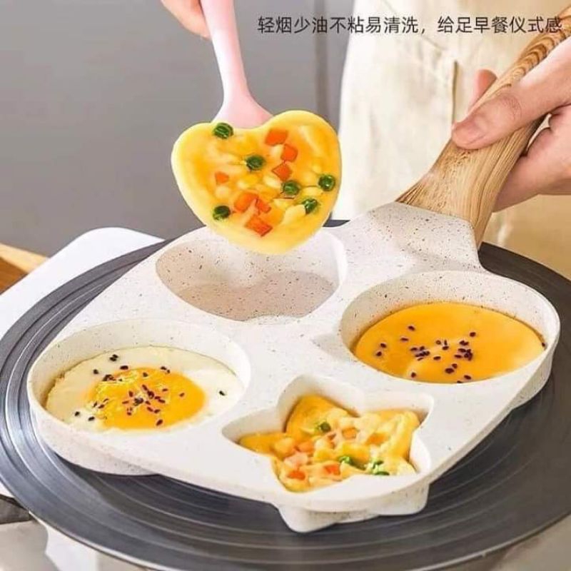 Chảo 4 ngăn hình sao - trái tim dùng cho mọi loại bếp