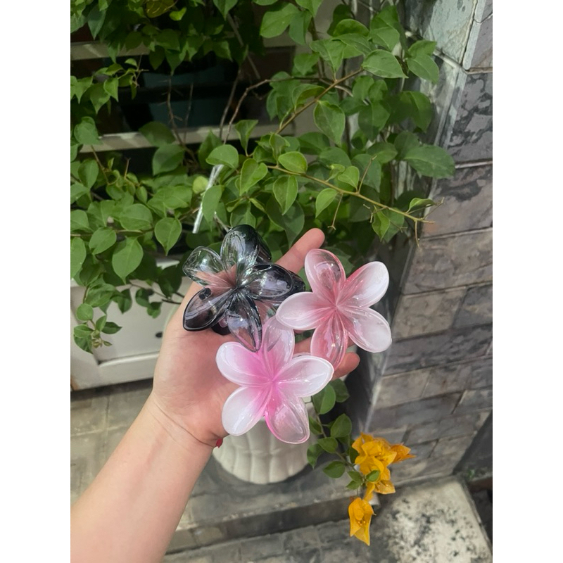 Kẹp hoa sứ thạch hồng 8cm (hàng sẵn có sỉ)
