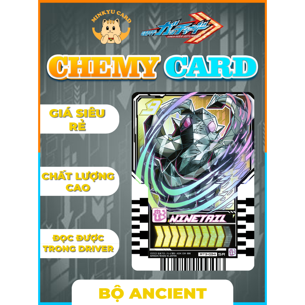 [CARD IN] [Chemy card] Thẻ bài Kamen rider gotchard bộ [ANCIENT]