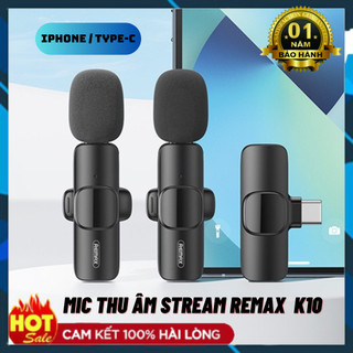 Mic thu âm livetream remax k9/k10 - iphone / type-c độ nhạy cao , pin 75 mpa bảo hành 12 tháng