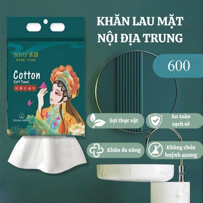 Khăn lau đa năng, khăn mặt khô, giấy rút đa năng tiện lợi khăn mặt khô dùng 1 lần bịch 600gam kích thước 20x25