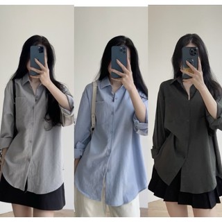 Áo sơ mi form rộng(SƠ MI ĐŨI) công sở tay dài THUUNISEX M1483