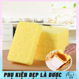 Miếng bọt biển cọ rửa xoang nồi chén bát đa năng, siêu thấm hút, miếng tạo bọt tiện dụng