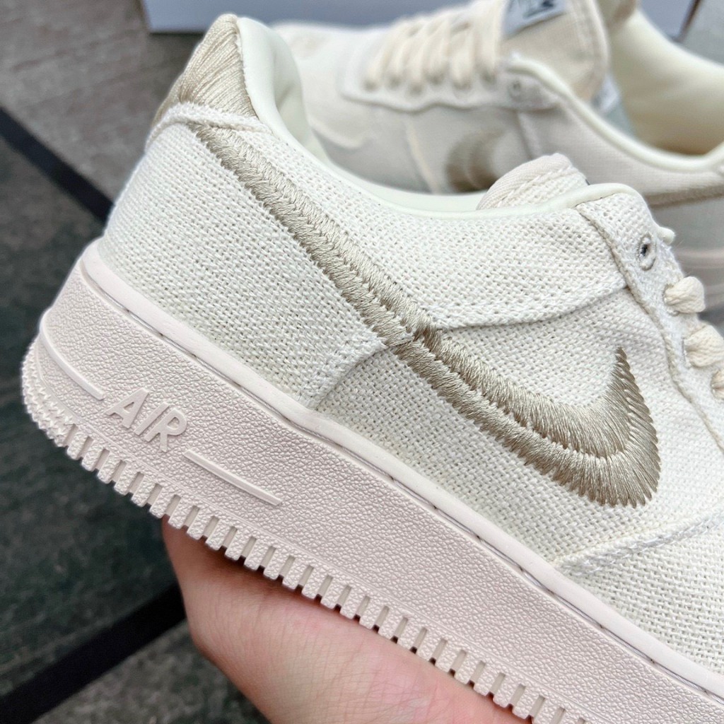 Giày thể thao AF1 Stussy_Giày sneaker AF1 Canvas Cream nam nữ hot trend 2024