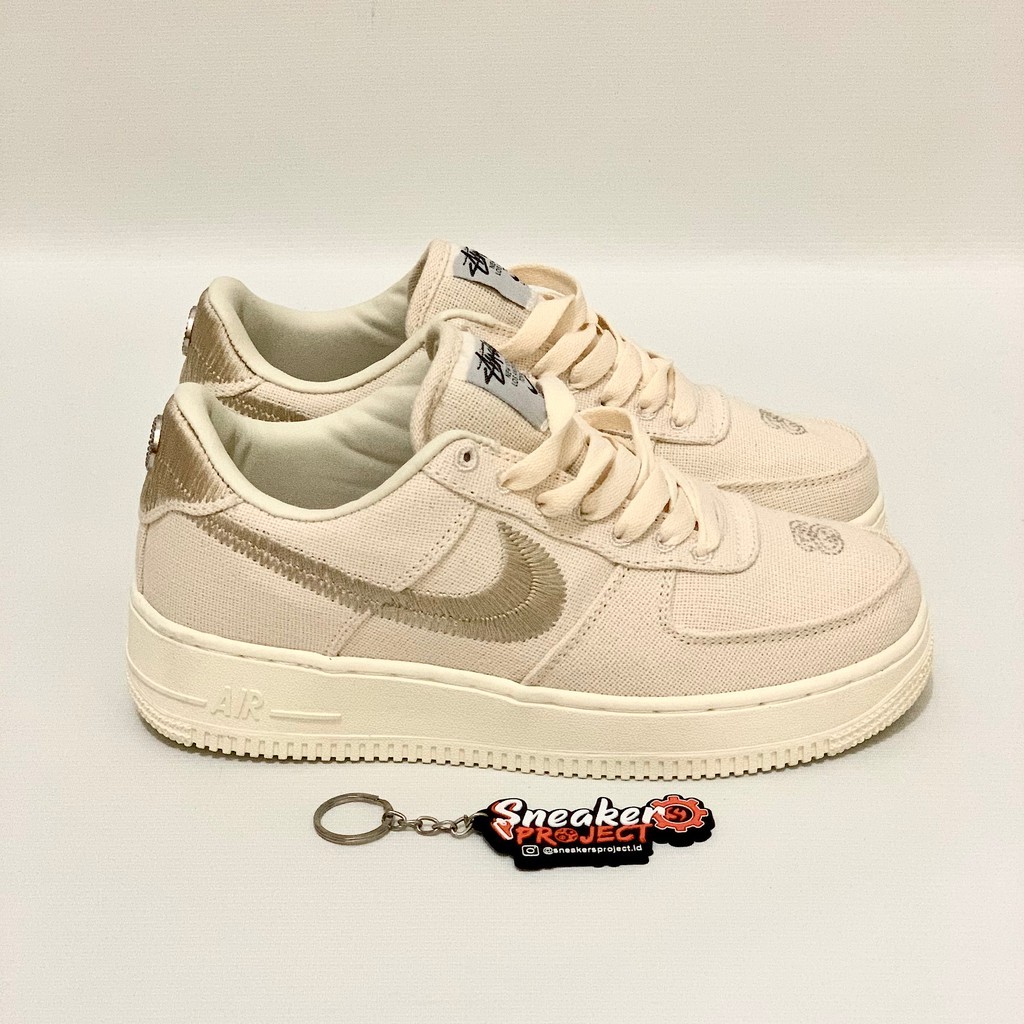 Giày thể thao AF1 Stussy_Giày sneaker AF1 Canvas Cream nam nữ hot trend 2024