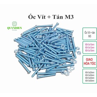 Ốc vít tán 3ly thân m3 dài 1cm/1.2cm/1.5cm/2cm/3cm/4cm/5cm-linhkien hd