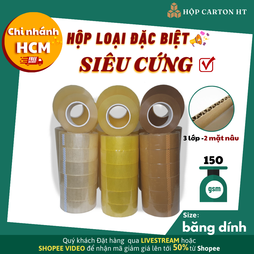 1 Cuộn Băng keo đóng hàng bản rộng siêu dính 0.5kg và 1kg  băng dính giá rẻ siêu đẹp ( Giá 1 cuộn)