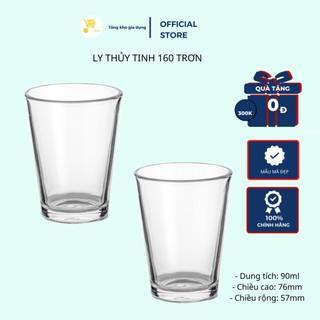 Ly uống nước, ly cà phê, cốc thuỷ tinh, ly thủy tinh số 160 trơn mta-mart trong suốt, dày dặn