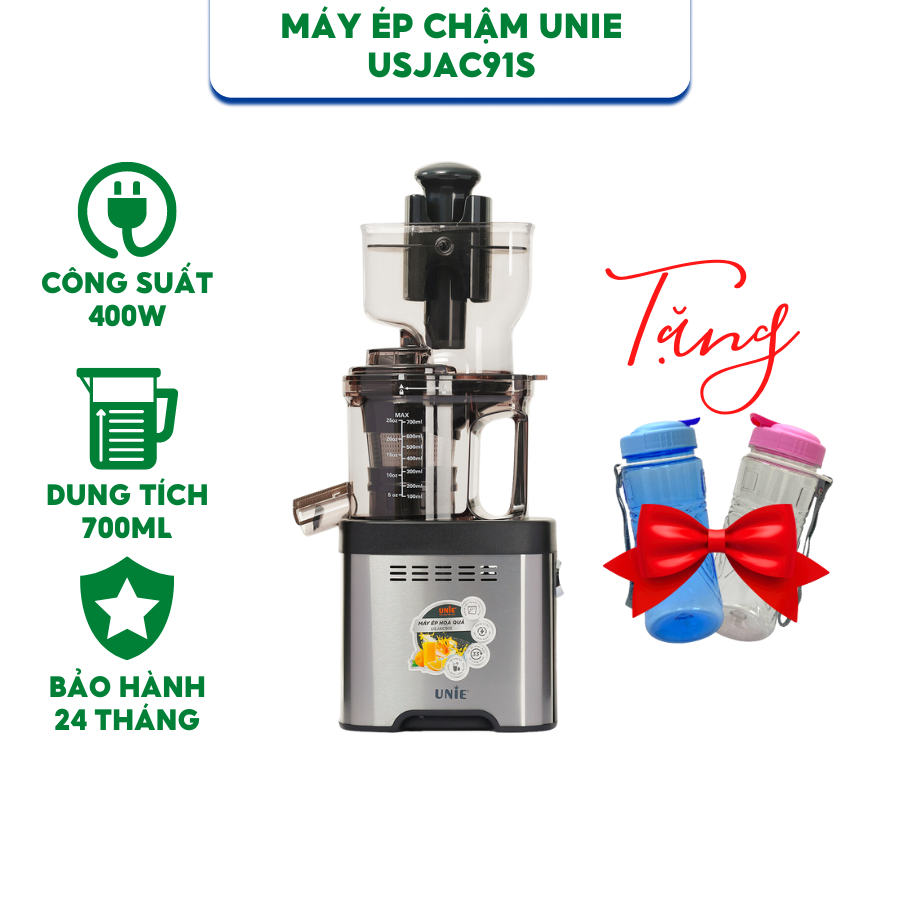 Máy Ép Chậm UNIE USJAC91S - Dung Tích 700 ML - Công Suất: 400W - Bảo Hành Chính Hãng 24 Tháng