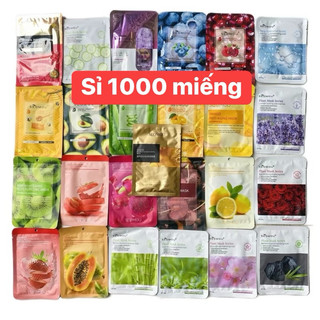 Sỉ 1000 miếng nạ trái cây hoa lá nhiều mẫu cấp ẩm cấp nước dưỡng da trắng sáng giảm mụn kiềm dầu
