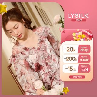 Bộ mặc nhà pyjama đồ ngủ lụa thiết kế cao cấp 𝑳𝒚𝒔𝒊𝒍𝒌- áo tay dài quần dài BN85