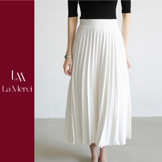  CHÂN VÁY QUẠT LA MERCI dập li xếp li dài midi vintage qua gối lịch sự đi làm đi chơi may 2 lớp V02 