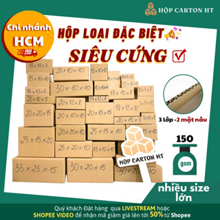 Combo 10 hộp carton đóng hàng nhiều size, hộp giấy gói hàng nhiều size đựng đồ dùng - Hộp carton HT