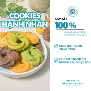 Cookie hạnh nhân nguyên cám ngũ vị nhà nobita healthy | ăn vặt chuẩn healthy thơm phức, bột hạnh nhân,túi 250/500gr