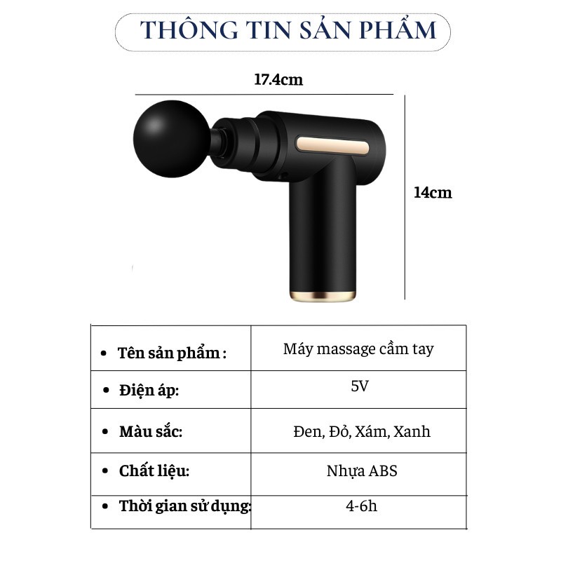 Máy Massage Cầm Tay ASAKI Mát Xa Cổ Vai Gáy 6 Chế Độ Sạc Tích Điện Giảm Đau Cứng Cơ