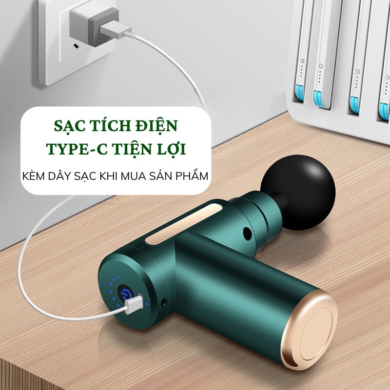 Máy Massage Cầm Tay ASAKI Mát Xa Cổ Vai Gáy 6 Chế Độ Sạc Tích Điện Giảm Đau Cứng Cơ