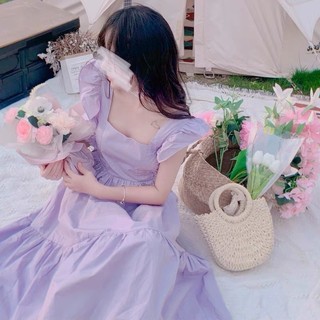Váy tiểu thư cánh tiên cutout lưng cổ vuông viền bèo - 247plus - Vaymaxi003_P11K4