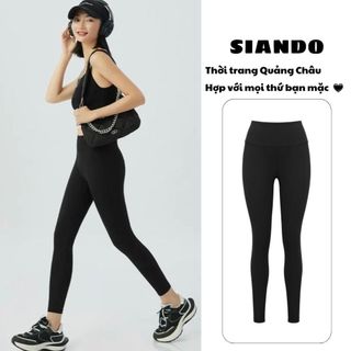 Quần legging nữ SLY CAO CẤP hàng chuẩn xuất khẩu cạp cao chất su đúc dầy dặn thoáng mát Siando HM11