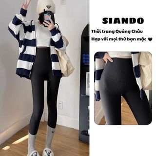 Quần legging nữ thun gân CAO CẤP hàng chuẩn xuất khẩu chất su đúc dầy dặn mềm mịn SIANDO HM15