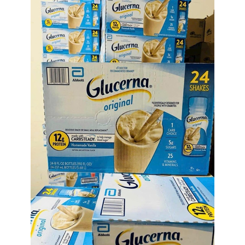 Thùng Sữa Nước Glucerna Vanilla 237ml x 24 Chai - Hàng Mỹ - Date 01/2025