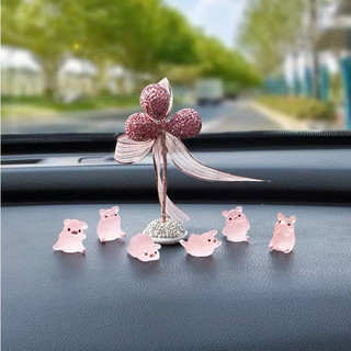 Set 6 Chú Heo Dạ Quang Trang Trí Ô Tô, Decor Taplor, Để Bàn Làm Việc