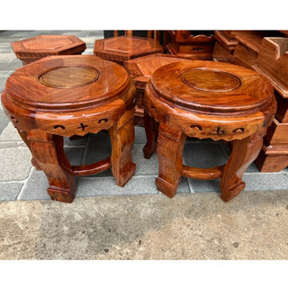 Đôn mặt tròn gỗ hương cao cấp cao 31cm mặt 29cm
