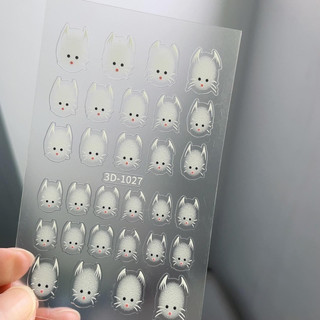 sticker dán móng hình mèo 3D trang trí móng